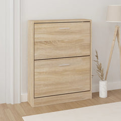 vidaXL Shoe Cabinet Oak 59x17x81 cm Engineered Wood 1
