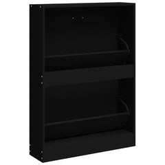vidaXL Shoe Cabinet Black 59x17x81 cm Engineered Wood 6