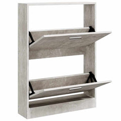 vidaXL Shoe Cabinet Concrete Grey 59x17x81 cm Engineered Wood 3