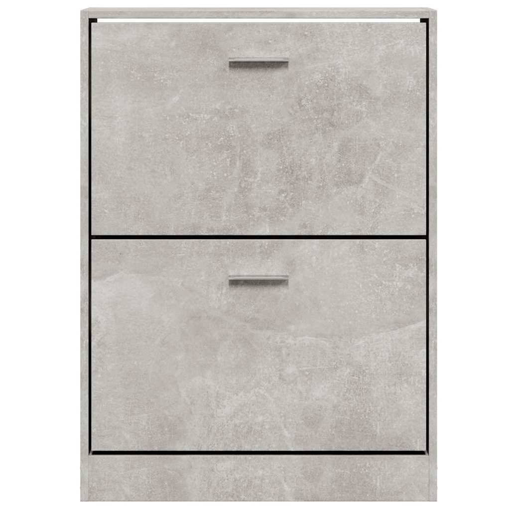 vidaXL Shoe Cabinet Concrete Grey 59x17x81 cm Engineered Wood 4