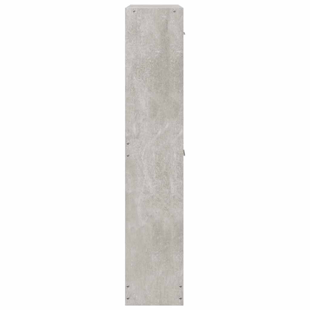 vidaXL Shoe Cabinet Concrete Grey 59x17x81 cm Engineered Wood 5