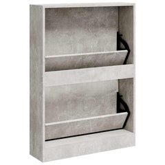vidaXL Shoe Cabinet Concrete Grey 59x17x81 cm Engineered Wood 6