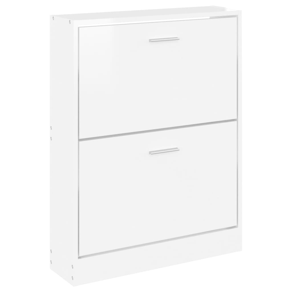vidaXL Shoe Cabinet High Gloss White 59x17x81 cm Engineered Wood 4