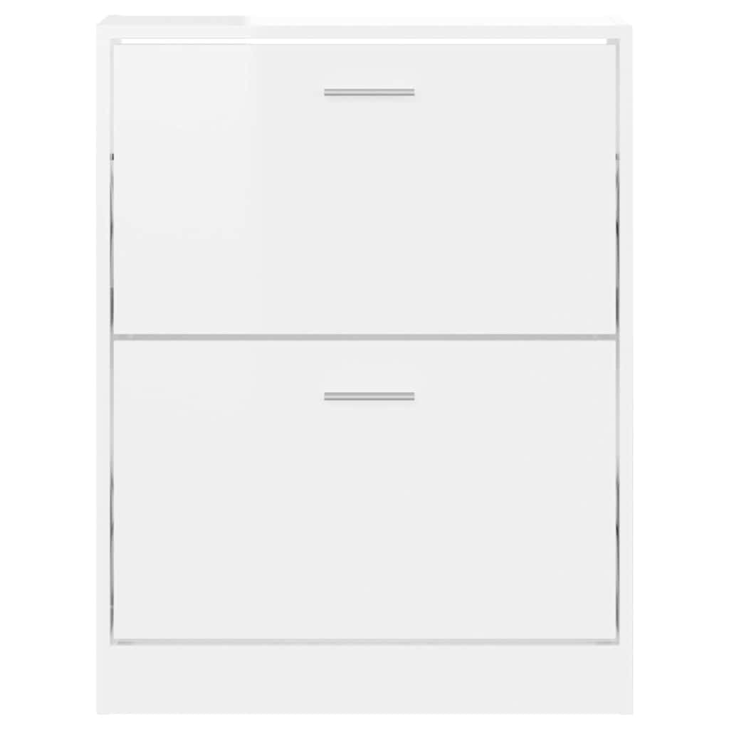 vidaXL Shoe Cabinet High Gloss White 59x17x81 cm Engineered Wood 5