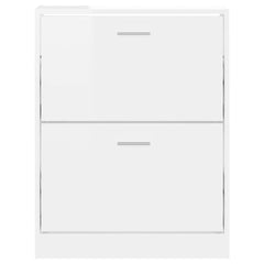 vidaXL Shoe Cabinet High Gloss White 59x17x81 cm Engineered Wood 5