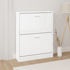 vidaXL Shoe Cabinet High Gloss White 59x17x81 cm Engineered Wood 1
