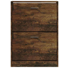 vidaXL Shoe Cabinet Smoked Oak 59x17x81 cm Engineered Wood 4