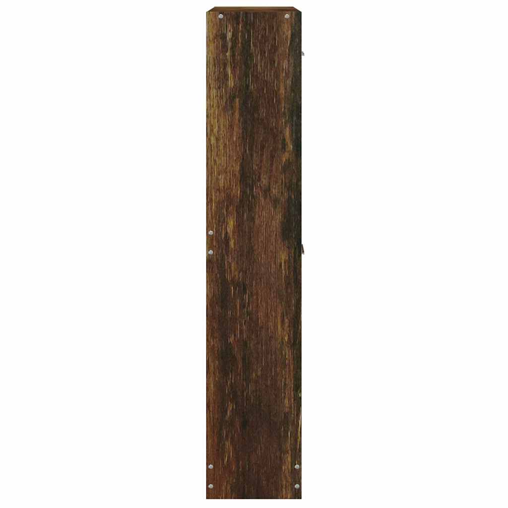 vidaXL Shoe Cabinet Smoked Oak 59x17x81 cm Engineered Wood 5