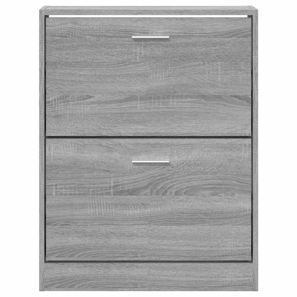 vidaXL Shoe Cabinet Grey Sonoma 59x17x81 cm Engineered Wood 5