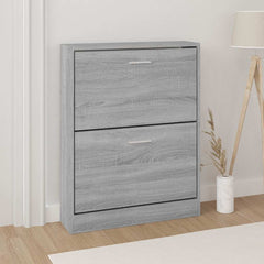 vidaXL Shoe Cabinet Grey Sonoma 59x17x81 cm Engineered Wood 1