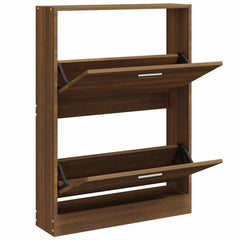 vidaXL Shoe Cabinet Brown Oak 59x17x81 cm Engineered Wood 3