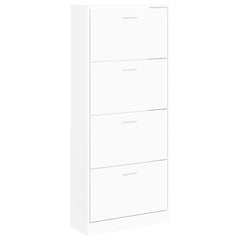 vidaXL Shoe Cabinet White 63x24x147 cm Engineered Wood 2