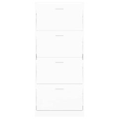 vidaXL Shoe Cabinet White 63x24x147 cm Engineered Wood 4