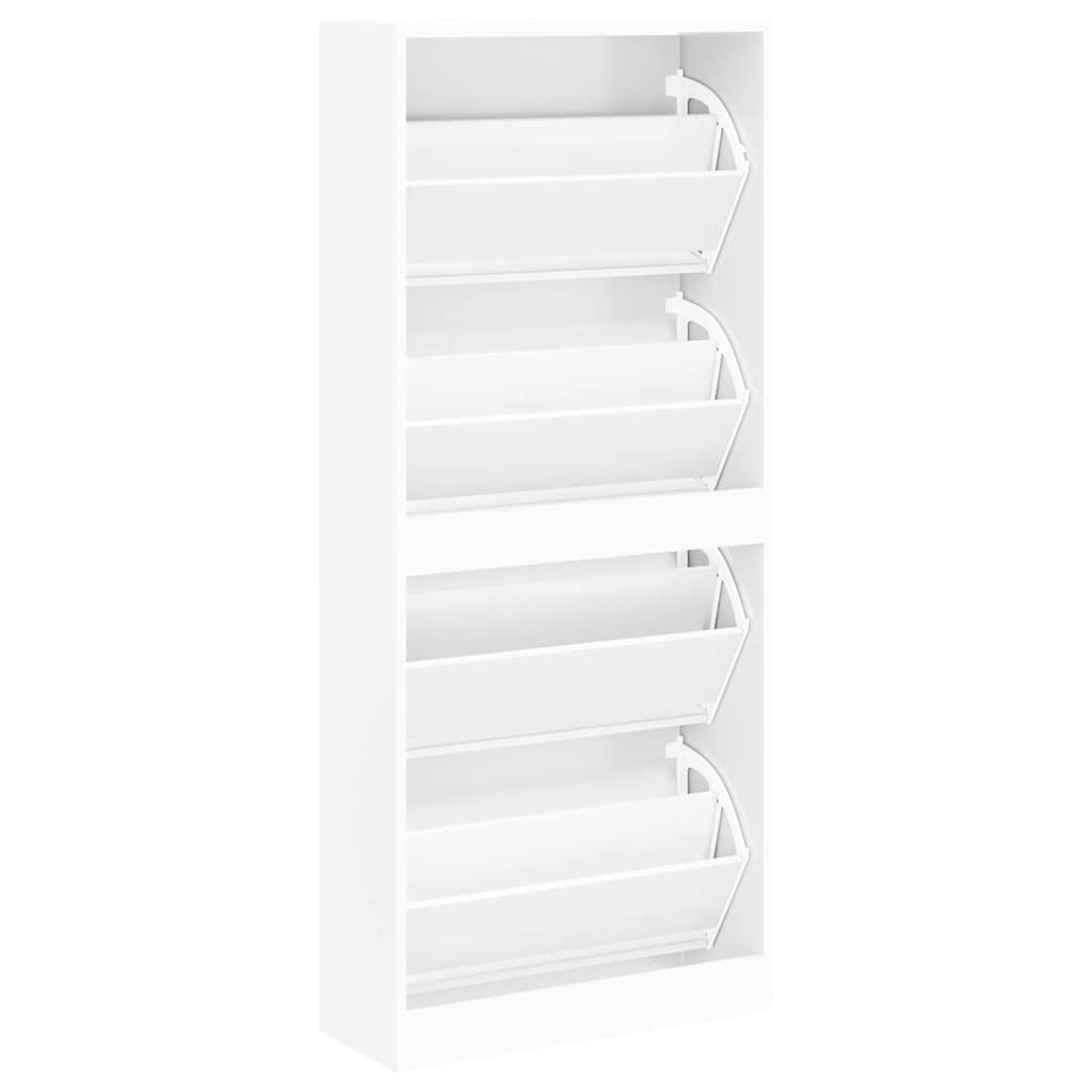 vidaXL Shoe Cabinet White 63x24x147 cm Engineered Wood 6