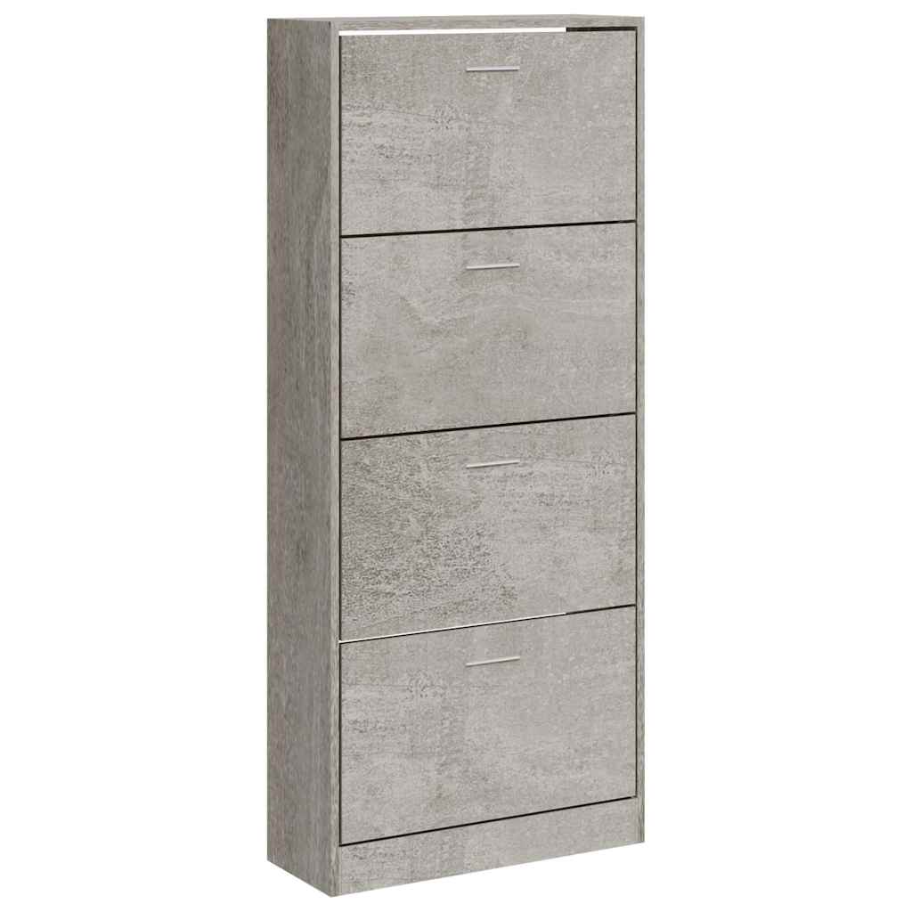 vidaXL Shoe Cabinet Concrete Grey 63x24x147 cm Engineered Wood 2