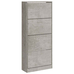 vidaXL Shoe Cabinet Concrete Grey 63x24x147 cm Engineered Wood 2