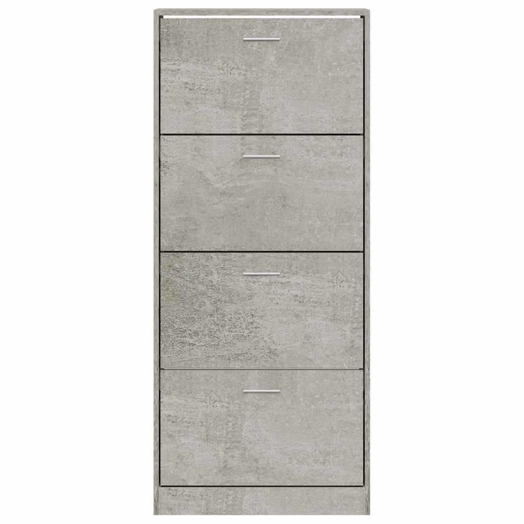 vidaXL Shoe Cabinet Concrete Grey 63x24x147 cm Engineered Wood 4