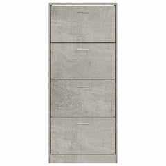 vidaXL Shoe Cabinet Concrete Grey 63x24x147 cm Engineered Wood 4