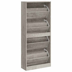 vidaXL Shoe Cabinet Concrete Grey 63x24x147 cm Engineered Wood 6