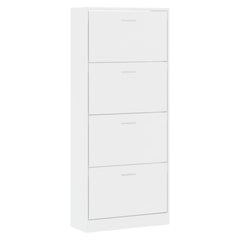 vidaXL Shoe Cabinet High Gloss White 63x24x147 cm Engineered Wood 3