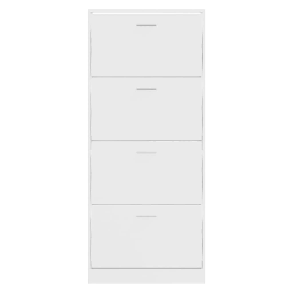 vidaXL Shoe Cabinet High Gloss White 63x24x147 cm Engineered Wood 4
