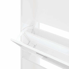 vidaXL Shoe Cabinet High Gloss White 63x24x147 cm Engineered Wood 6