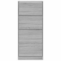vidaXL Shoe Cabinet Grey Sonoma 63x24x147 cm Engineered Wood 4
