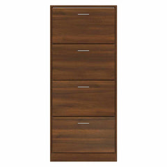 vidaXL Shoe Cabinet Brown Oak 63x24x147 cm Engineered Wood 4
