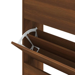 vidaXL Shoe Cabinet Brown Oak 63x24x147 cm Engineered Wood 6