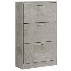 vidaXL Shoe Cabinet Concrete Grey 63x24x103 cm Engineered Wood 2