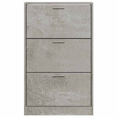 vidaXL Shoe Cabinet Concrete Grey 63x24x103 cm Engineered Wood 4