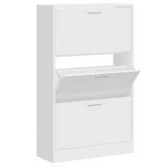 vidaXL Shoe Cabinet High Gloss White 63x24x103 cm Engineered Wood 3
