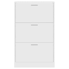 vidaXL Shoe Cabinet High Gloss White 63x24x103 cm Engineered Wood 4