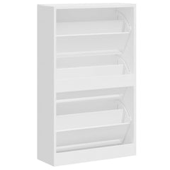 vidaXL Shoe Cabinet High Gloss White 63x24x103 cm Engineered Wood 6