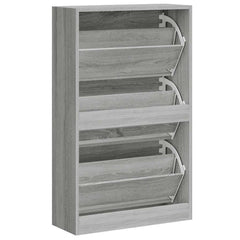 vidaXL Shoe Cabinet Grey Sonoma 63x24x103 cm Engineered Wood 6