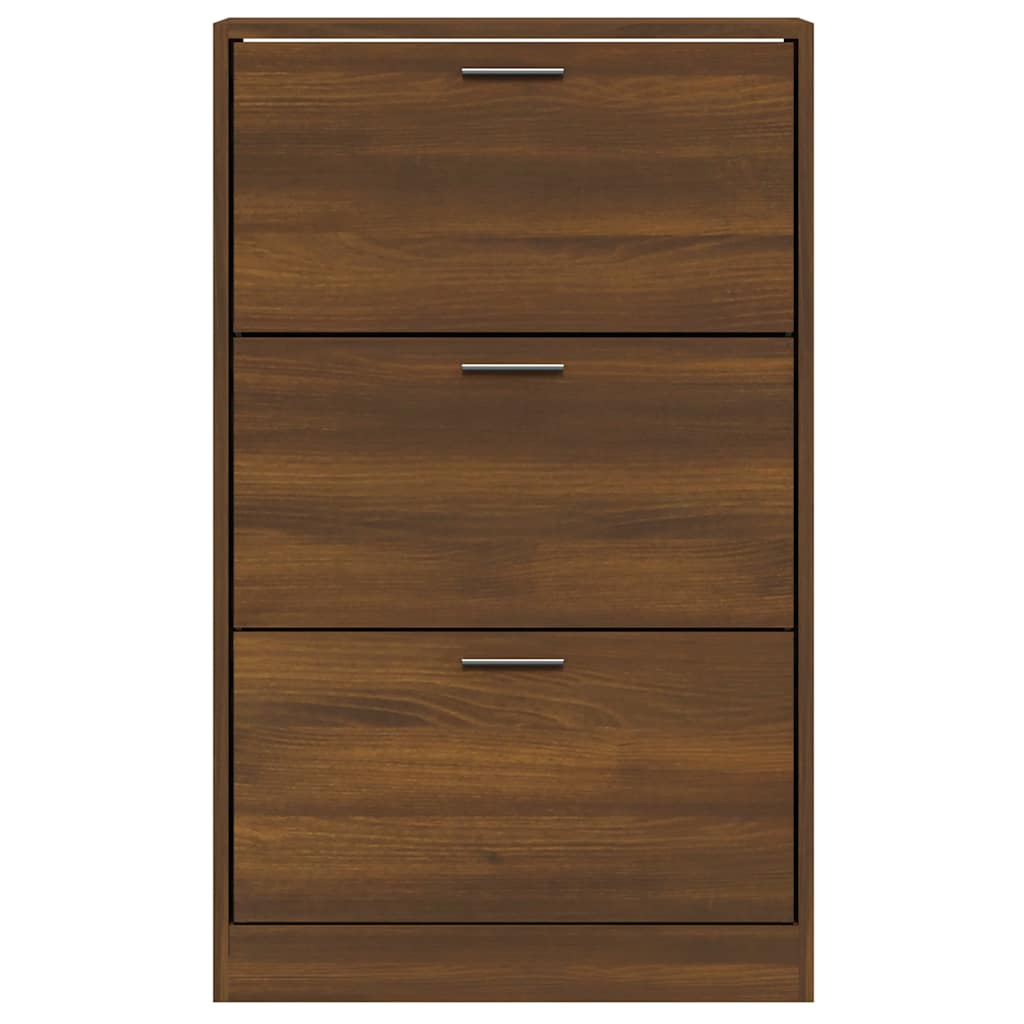 vidaXL Shoe Cabinet Brown Oak 63x24x103 cm Engineered Wood 4