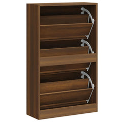 vidaXL Shoe Cabinet Brown Oak 63x24x103 cm Engineered Wood 6