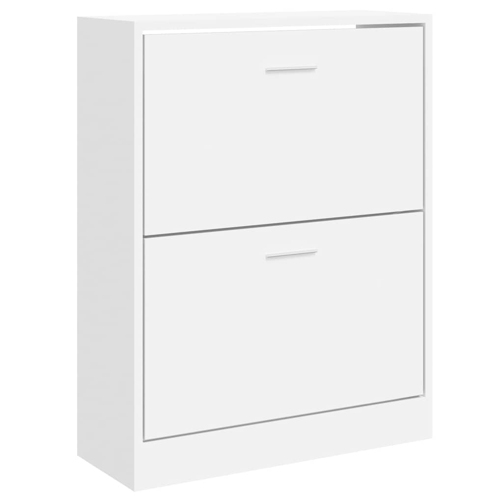 vidaXL Shoe Cabinet High Gloss White 63x24x81 cm Engineered Wood 2