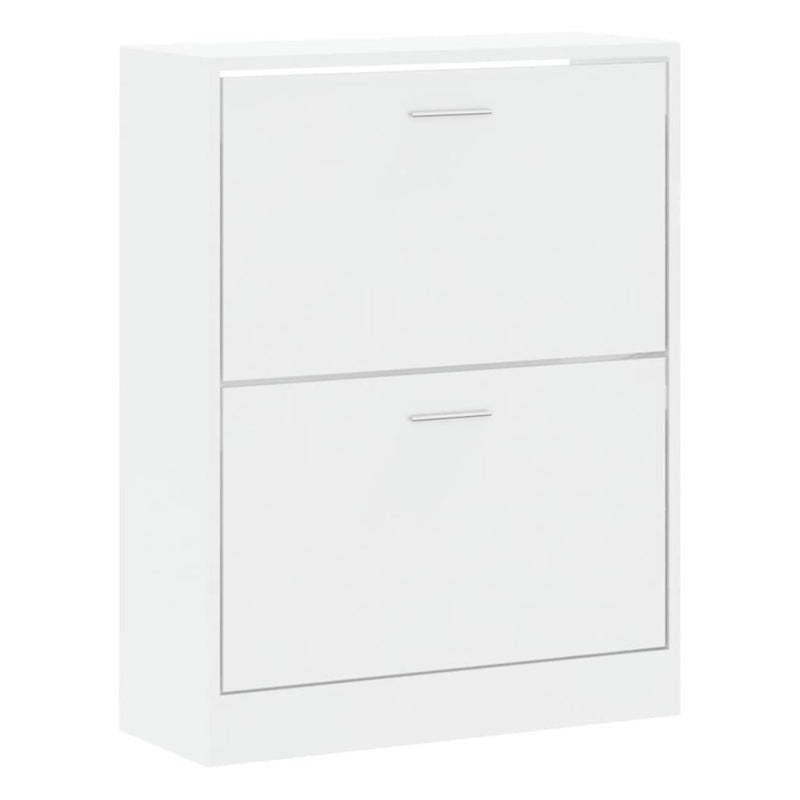 Shoe Cabinet High Gloss White 63x24x81 cm Engineered Wood