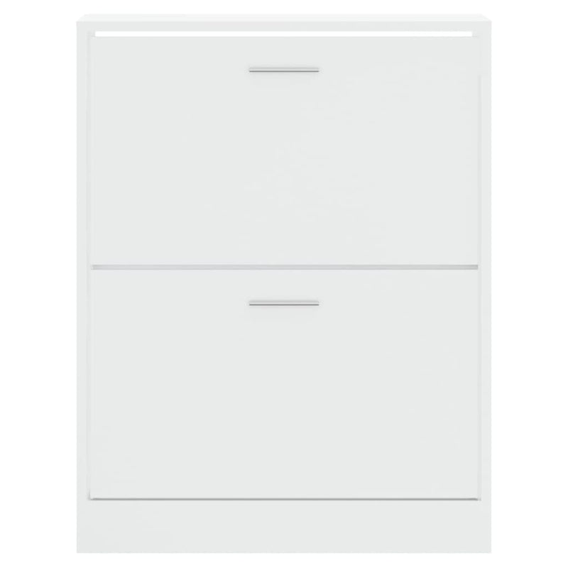 Shoe Cabinet High Gloss White 63x24x81 cm Engineered Wood