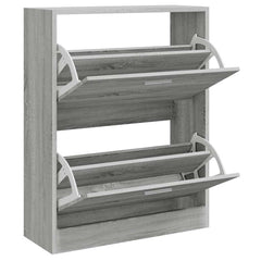 vidaXL Shoe Cabinet Grey Sonoma 63x24x81 cm Engineered Wood 3