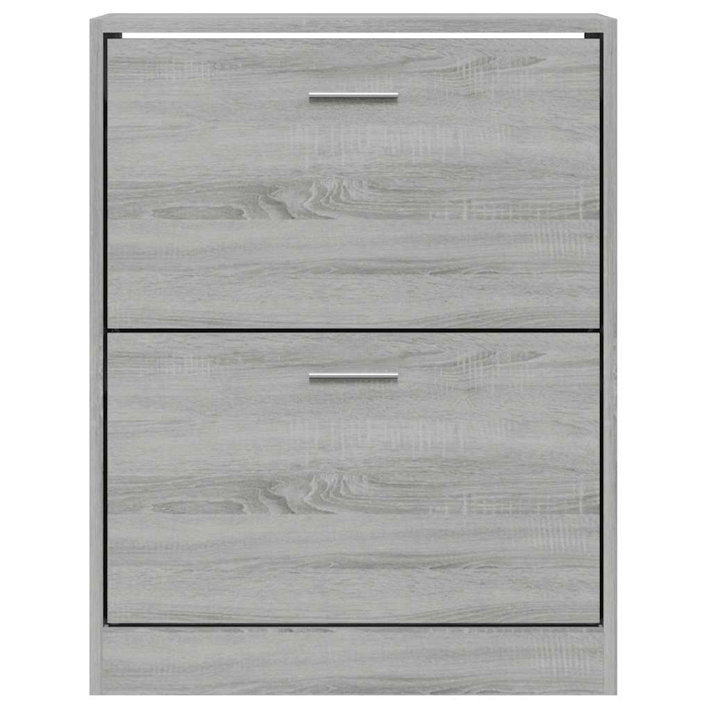 vidaXL Shoe Cabinet Grey Sonoma 63x24x81 cm Engineered Wood 4