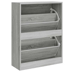 vidaXL Shoe Cabinet Grey Sonoma 63x24x81 cm Engineered Wood 6