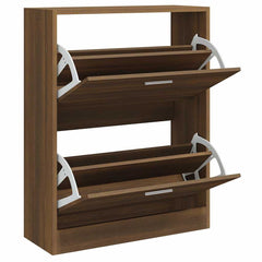 vidaXL Shoe Cabinet Brown Oak 63x24x81 cm Engineered Wood 3