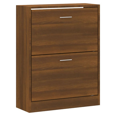 Shoe Cabinet Brown Oak 63x24x81 cm Engineered Wood