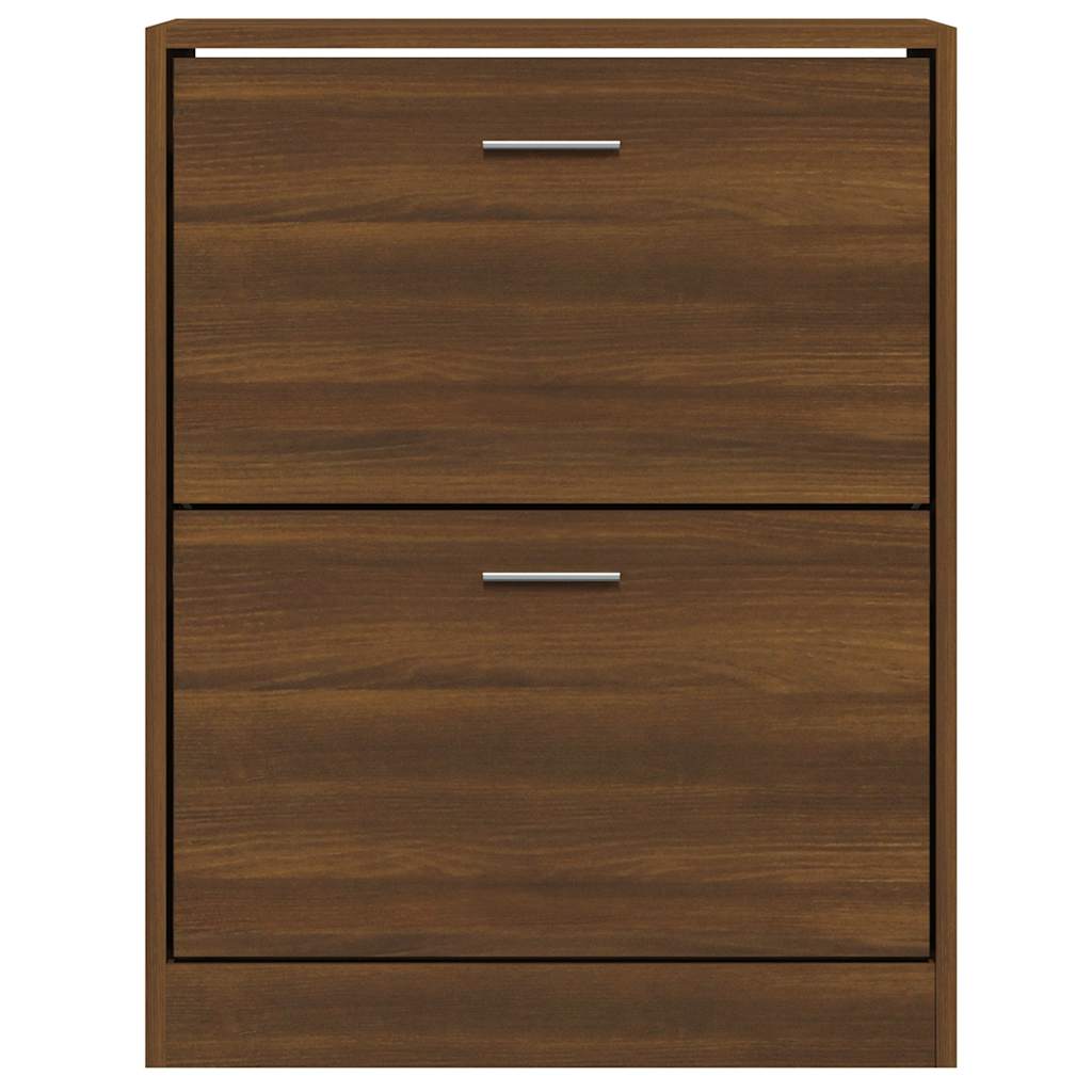 vidaXL Shoe Cabinet Brown Oak 63x24x81 cm Engineered Wood 4