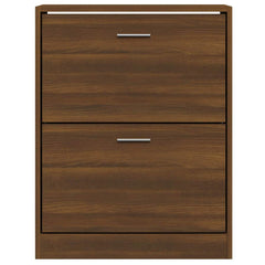 vidaXL Shoe Cabinet Brown Oak 63x24x81 cm Engineered Wood 4