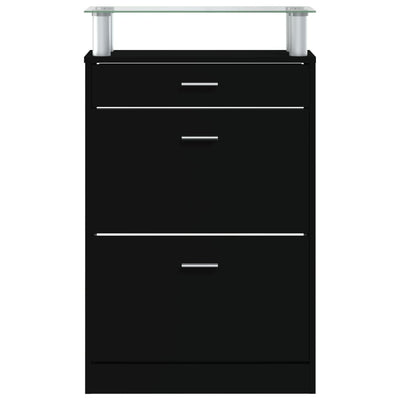 Shoe Cabinet Black 63x24x104 cm Engineered Wood