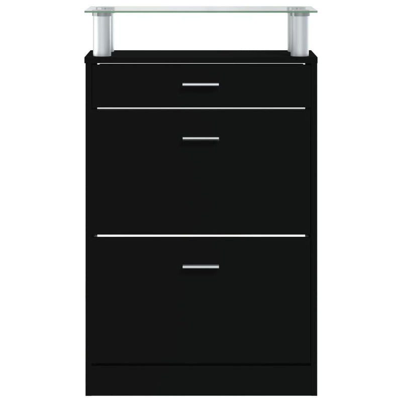 Shoe Cabinet Black 63x24x104 cm Engineered Wood