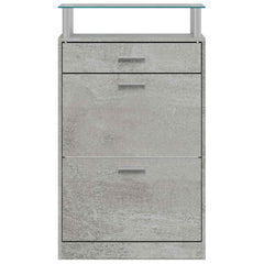 vidaXL Shoe Cabinet Concrete Grey 63x24x104 cm Engineered Wood 4